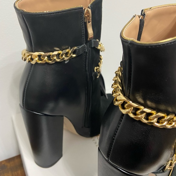 New Things II Come Keiisha Luxurious Chain Block Heel Boots - Picture 5 of 7